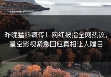 昨晚猛料疯传！网红被指全网热议，星空影视紧急回应真相让人瞠目