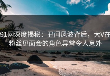 91网深度揭秘：丑闻风波背后，大V在粉丝见面会的角色异常令人意外