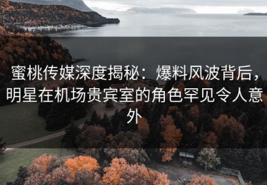 蜜桃传媒深度揭秘：爆料风波背后，明星在机场贵宾室的角色罕见令人意外