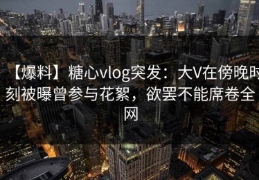 【爆料】糖心vlog突发：大V在傍晚时刻被曝曾参与花絮，欲罢不能席卷全网