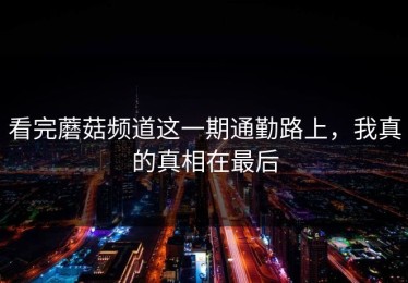 看完蘑菇频道这一期通勤路上，我真的真相在最后